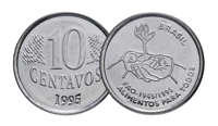 MOEDA COMUM COMEMORATIVA DOS CINQUENTA ANOS DA FAO 10 CENTAVOS